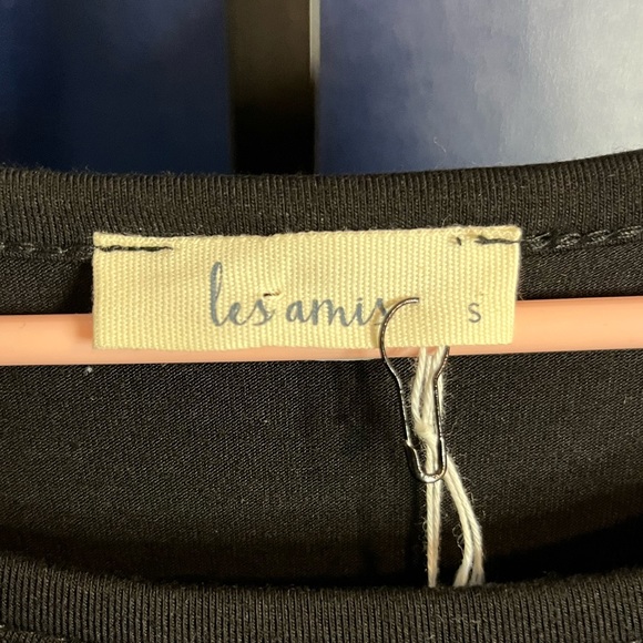 NWT Les Amis Black Ruffle Polka Dot Short Sleeve Top Size Small - Picture 3 of 3